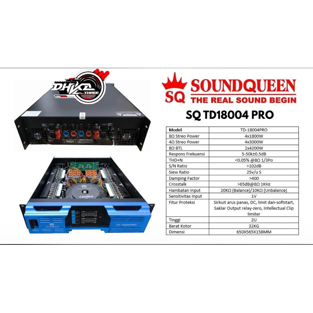 POWER AMPLIFIER SOUNDQUEEN TD 18004 PRO / Power Soundqueen Td 18004 Pro / power soundqueen td18004 p