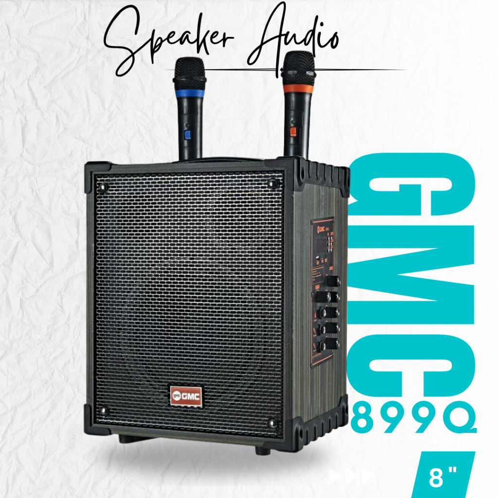 Speaker Portable Karaoke GMC 899Q Bluetooth  2 Mic Wireless High Power NEW Produk GMC 899Q 899 Q