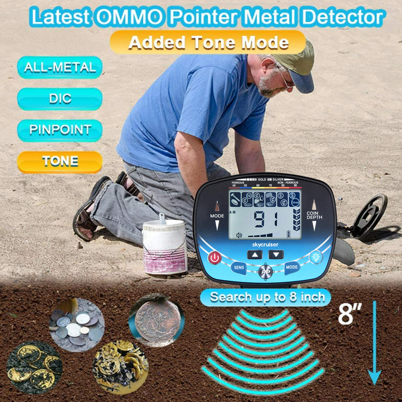 MD-910B Metal Detector Underground Professional Depth 2.5m Sear Finder Gold Detector Treasure Detect