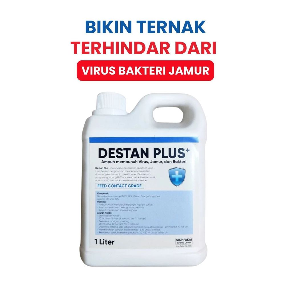 Destan Plus 1 Liter - Desinfektan PMK - Desinfektan Ruangan Aroma Segar - Desinfektan Kandang Sapi K