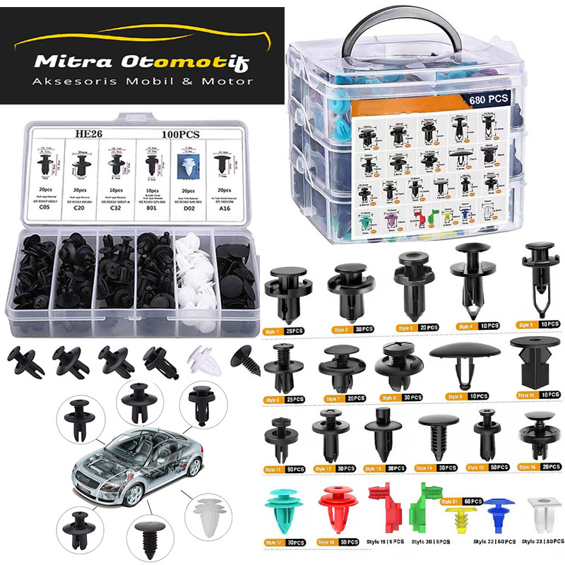 Klip Bumper Mobil Baut Rivet Mobil Universal Kancing Baut Body Plastik Klip Body Motor Serbaguna