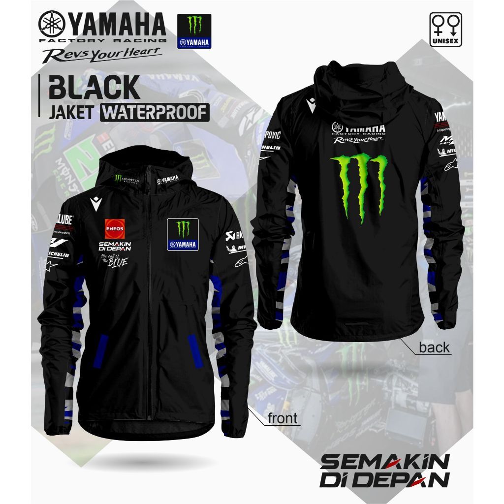jaket waterproff crew motogp yamaha monster 2025 jaket anti air motogp yamaha