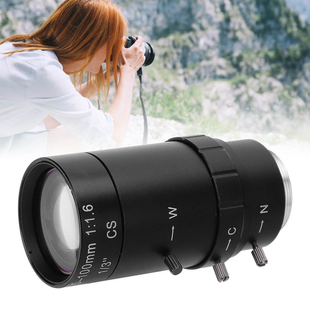 Manual Aperture Lens Manual  Lens 1.3MP Zoom CCTV Lens CS Mount Manual Aperture 5‑100mm Aluminum All