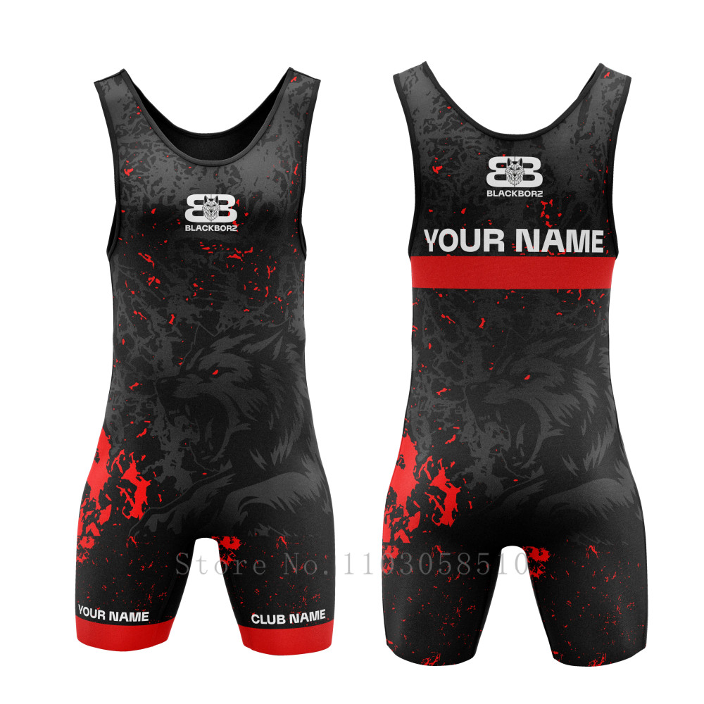 BLACKBORZ Premium Wrestling & BJJ Singlet Kids Adults Unisex remium Sports wrestling Boxing set Body