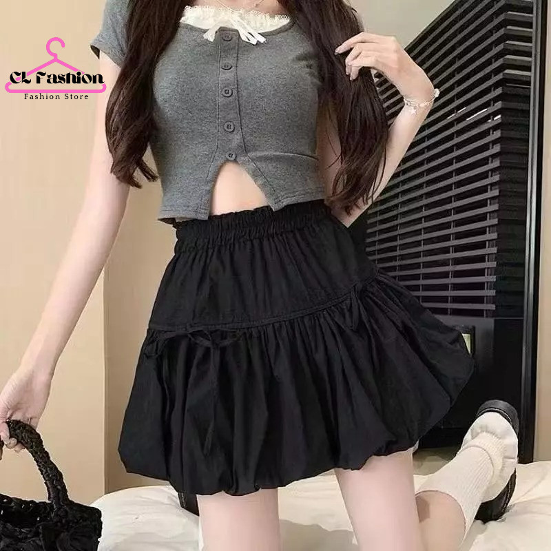 Rok POLLY Mini Skirt Susun Pendek / Rok Wanita Pendek