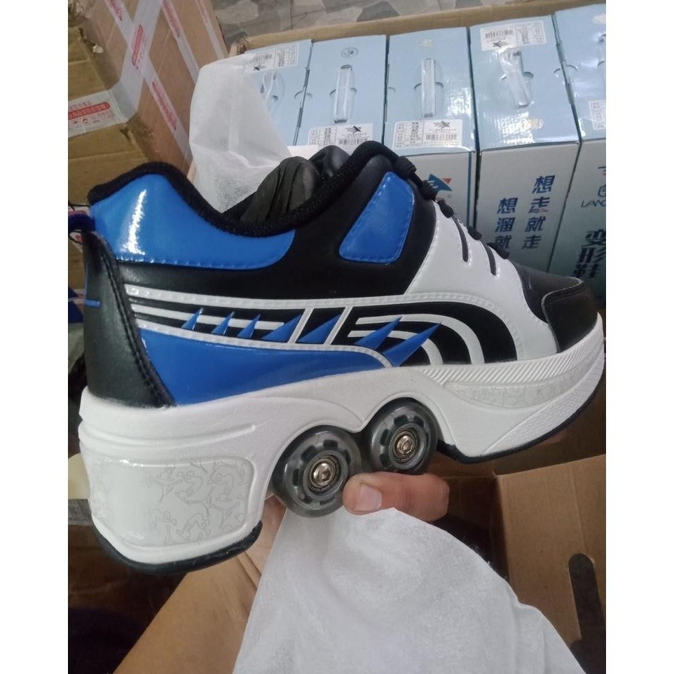 Tren Kekinian Viral sepatu roda 4 roda kick roller shoes roller skates sepatu roda orang dewasa roll