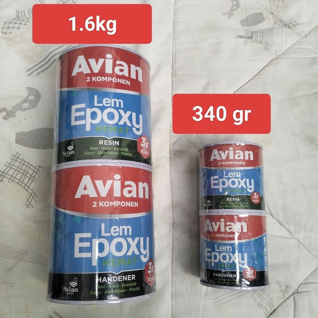 Lem epoxy Avian 1.6 kg (2 komponen),Avian lem epoxy hemat 1.6 kg set(2 komponen)
