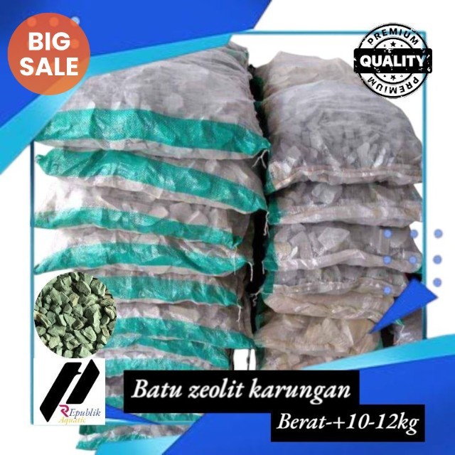 batu zeolit karungan / zeolit / batu zeolit / media filter zeolit / media filter netto -+10-12