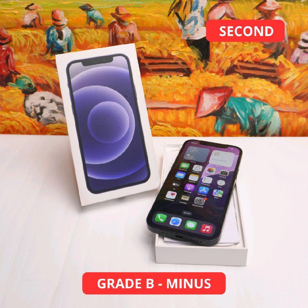 IPHONE 12 128 GB GRADE B - MINUS HP SECOND ORIGINAL SINAR MUTIARA CELL (55480)