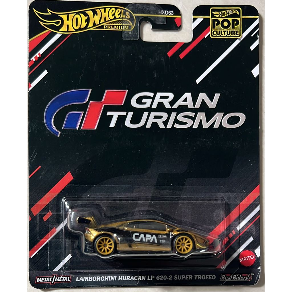HOT WHEELS PREMIUM POP CULTURE LAMBORGHINI HURACAN GOLD LP 620-2 SUPER TROFEO GRAN TURISMO SNI ORIGI