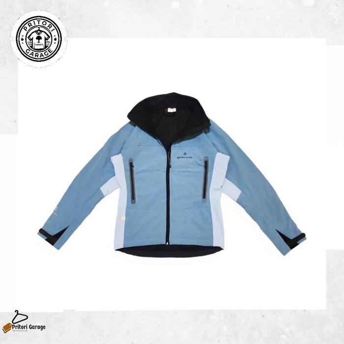 Outdoor Windbreaker Softshell Jacket Bergson White Light Blue Color Vintage S