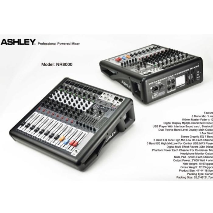 MIXER AUDIO ASHLEY NR8000 / ASHLEY NR 8000 / NR-8000 ( 8 CH - USB - BL