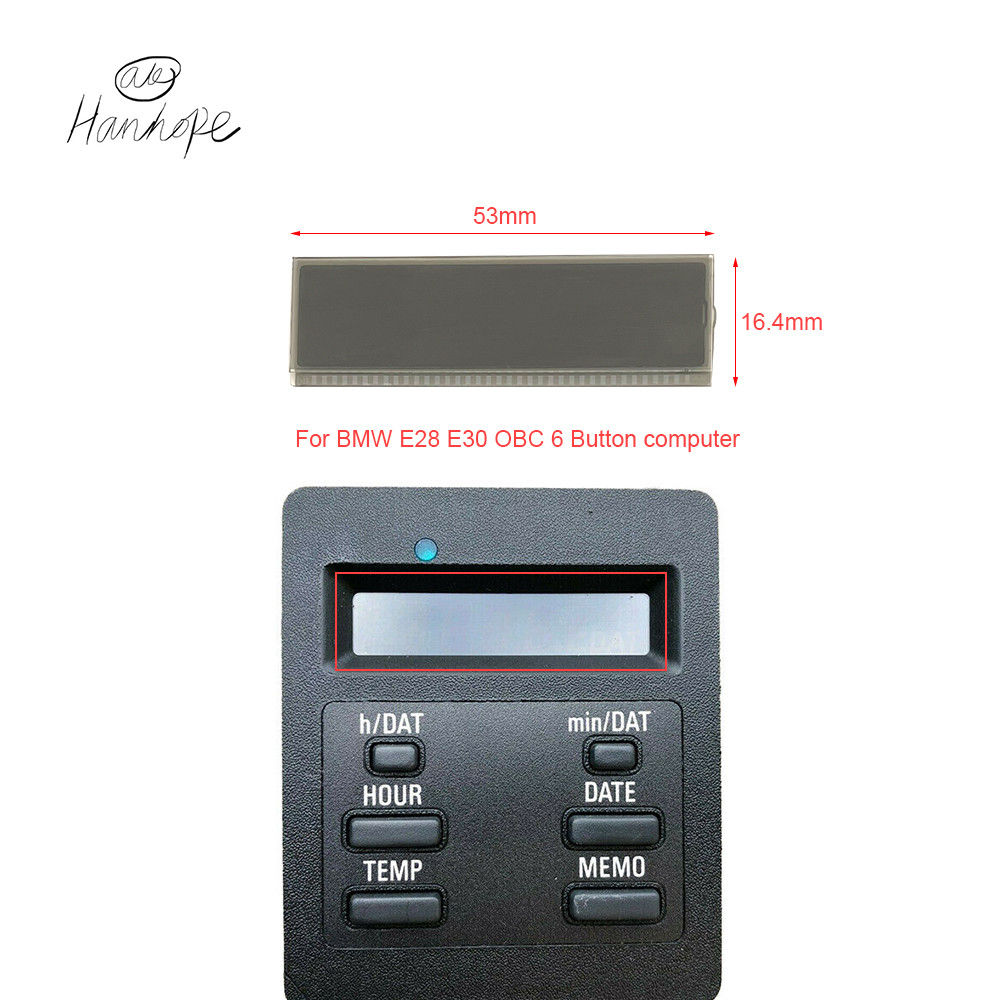For BMW E28 E30 6 Button OBC gital Clock LCD Screen splay Temperature Dash Trim 1987-1991