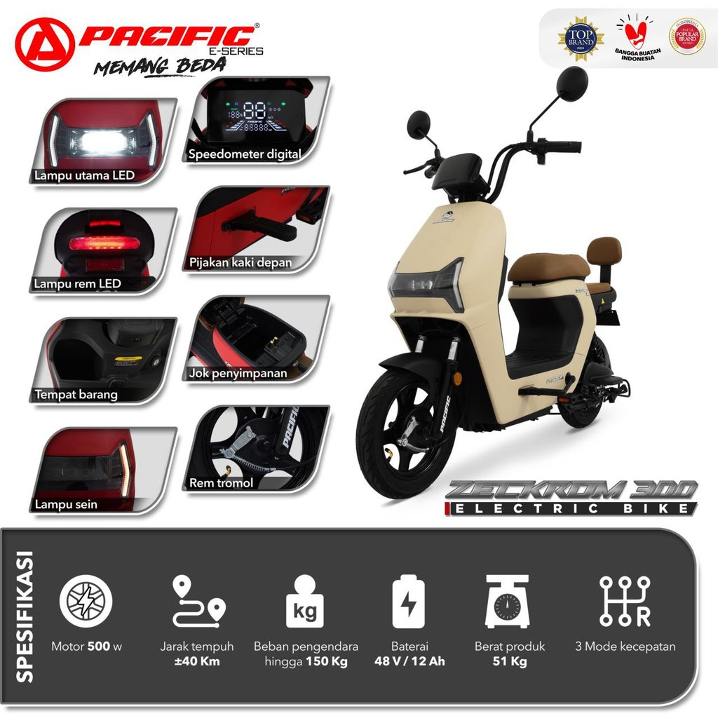 SEPEDA LISTRIK PACIFIC ZECKROM 300
