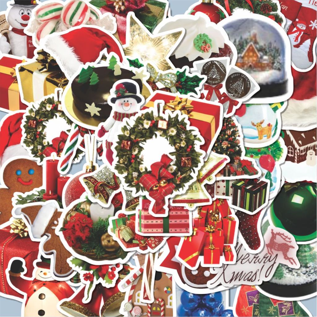 100PCS Lucu Stiker Christmas Decor  Stiker Aesthetic Stiker Anti Air Stikers Berperekat Waterproof s