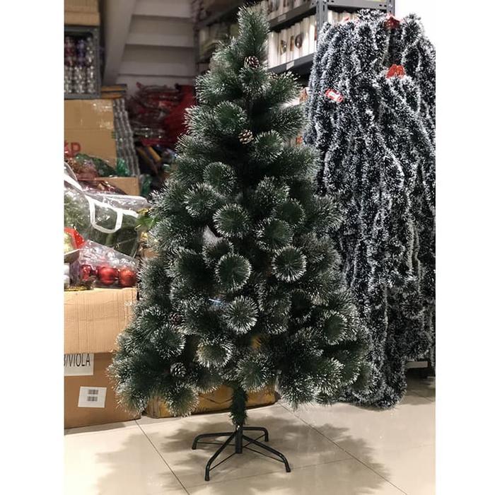 Pohon Natal Jarum Dilengkapi Buah Pinus - Pohon Natal Salju - 180cm
