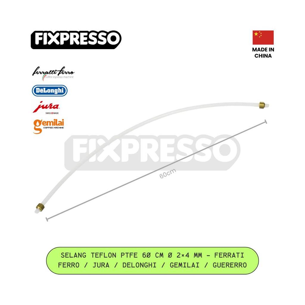 Selang Teflon PTFE 60 cm Ø 2×4 mm – Ferrati Ferro / Jura / Delonghi / Gemilai / Guererro – Mesin Kop
