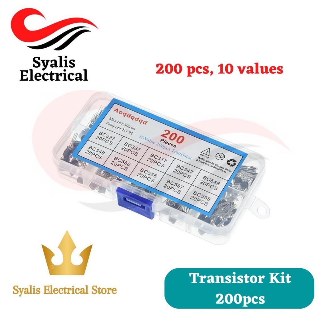 200pcs Transistor kit BC327 BC337 BC517 BC547 BC548 BC549 BC550 DLL
