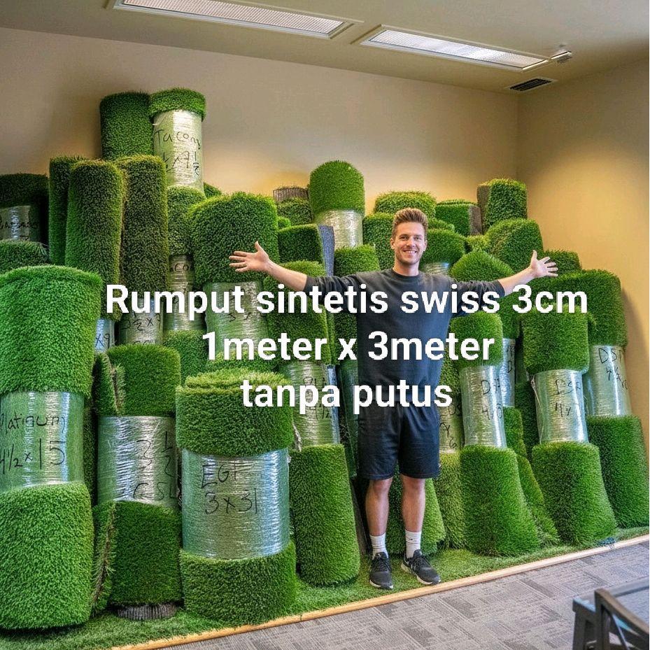 rumput sintetis tebal 3cm 1meter x 3meter rumput sintetis murah /rumput sintetis meteran /hiasan tam
