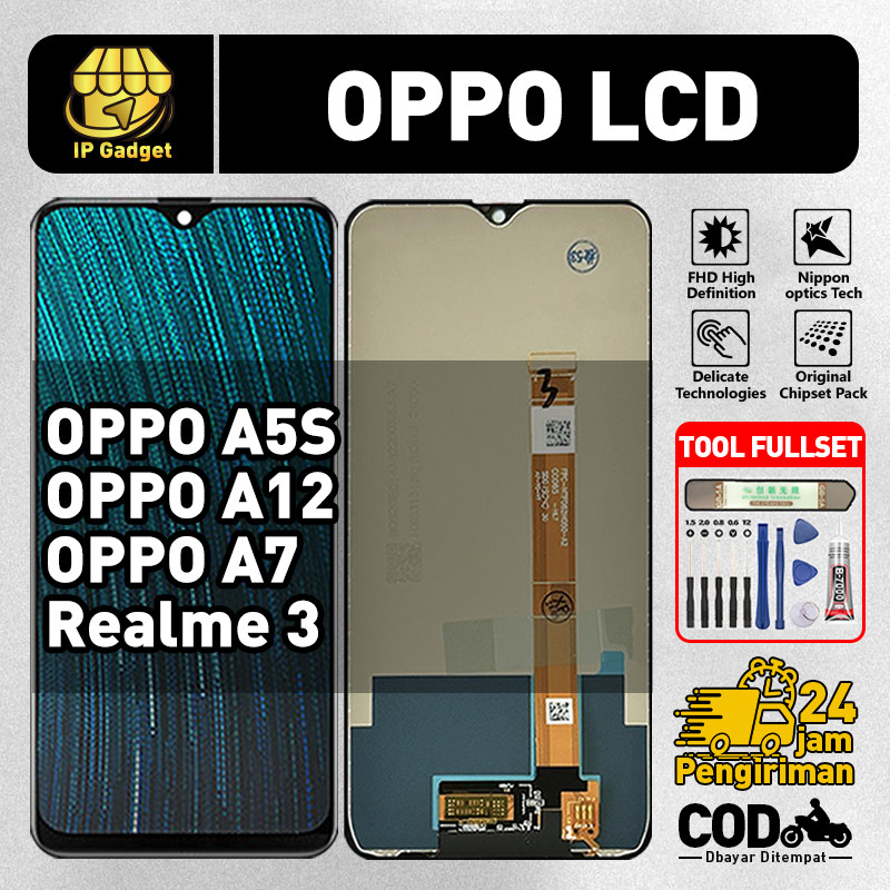 ORIGINAL LCD OPPO A5s / OPPO A12 / A7 LCD Realme 3 Fullset ORI HP Asli Touchscreen Layar Sentuh HP C
