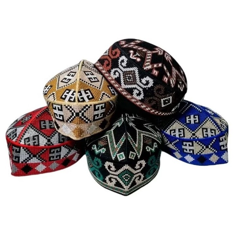 Peci PAKISTAN BORDIR NEW ABSTRAK Murah , Peci Pakistan Motif Ovais , Kopiah Pakistan Bordir , Songko