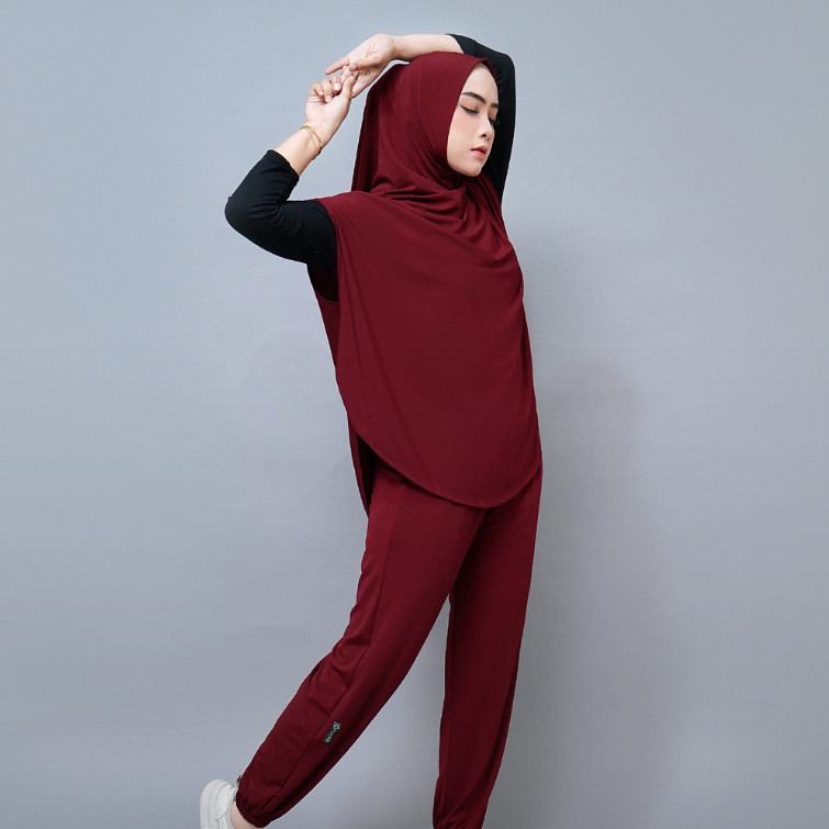 newHIJACTIVE - Setelan Olahraga Jogging Senam Zumba Badminton Renang Wanita Muslimah Outer Hijab dan