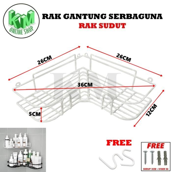 Rak Sudut Kamar Mandi Tempat Sabun Rak Dapur Besi Gantung Keranjang Sudut Kamar Mandi