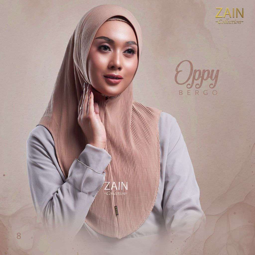 Zain Collection Kerudung Bergo Oppy Plisket M Hijab Instan Pet Soft Jilbab Daily