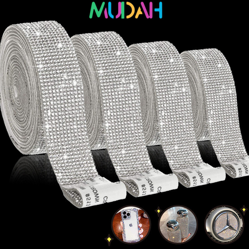 Diy Rhinestone Sticker Bling Bling Crystal Sticker Diamond Sticker Sticker Kristal Berlian 1.8*90cm 