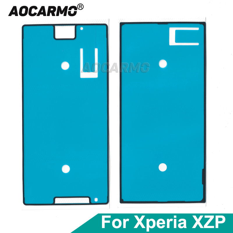 Aocarmo Front Lcd Screen Frame Sticker Adhesive Rear Back Cover Glue Full Set For Sony Xperia XZ Pre