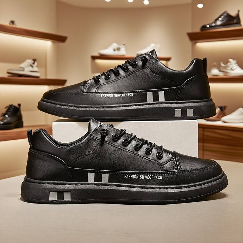 Sepatu Sekolah Hitam Polos Sepatu Hitam Pria Sepatu Olahraga Pria