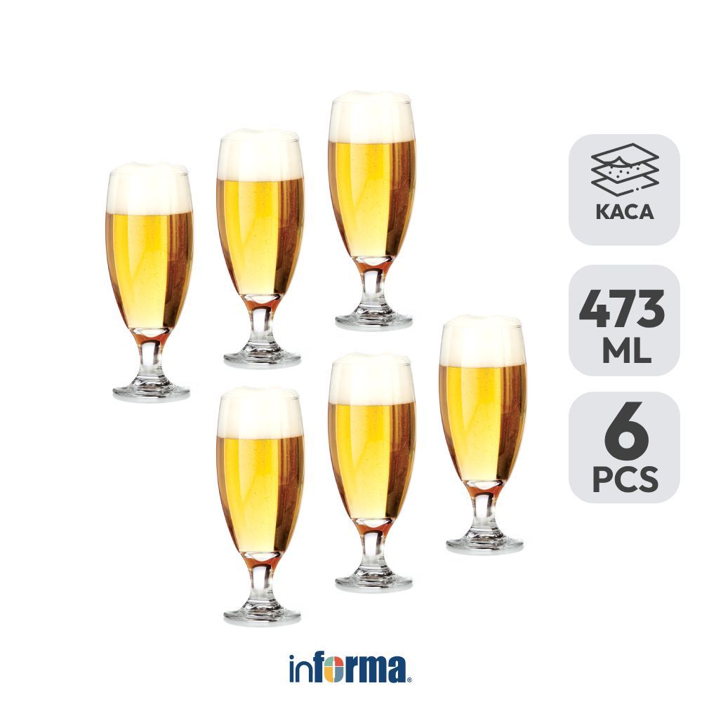 Informa Libbey 473 ml Set 6 Pcs Embassy Gelas Wine Gelas Kaca Beling Wine Champagne Glass Peralatan 