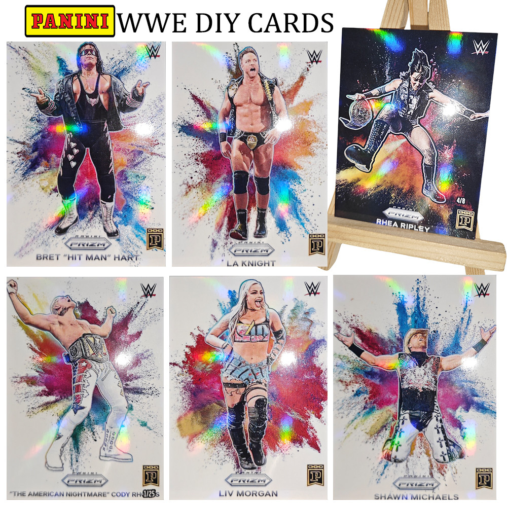 Panini WWE Collectible cards Y 9PCS/SET Roman reigns rhea ripley jade cargill cm pumk Refraction col