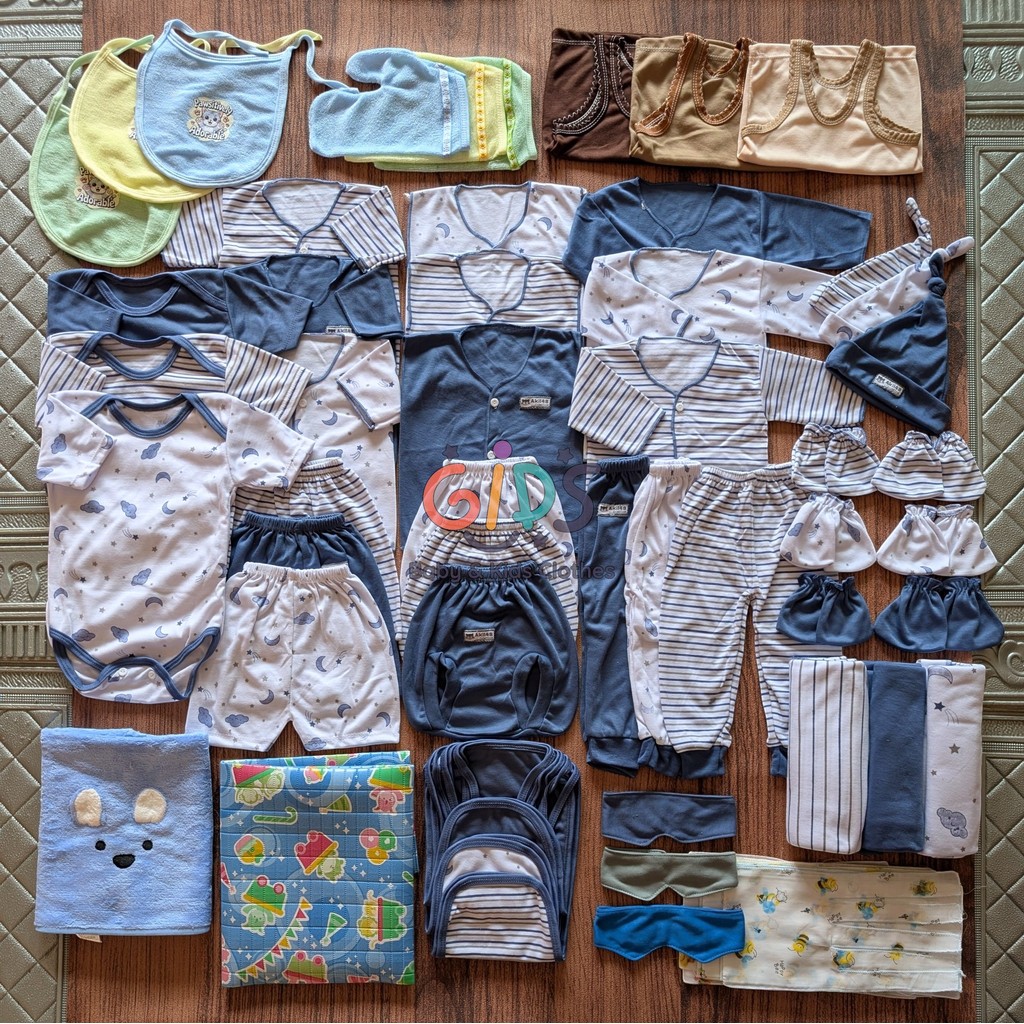 Paket Bayi Baru Lahir 65 PCS Set Newborn Lengkap Baju Bedong Perlak Gulden Kids