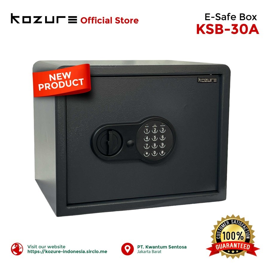 Save box/ Cash box / Brankas Besi KOZURE KSB-30A Dark Grey Penyimpanan Berkas