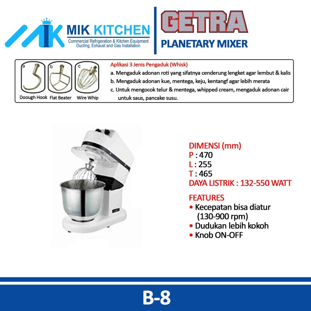 GETRA B-8 ( Planetary Mixer )
