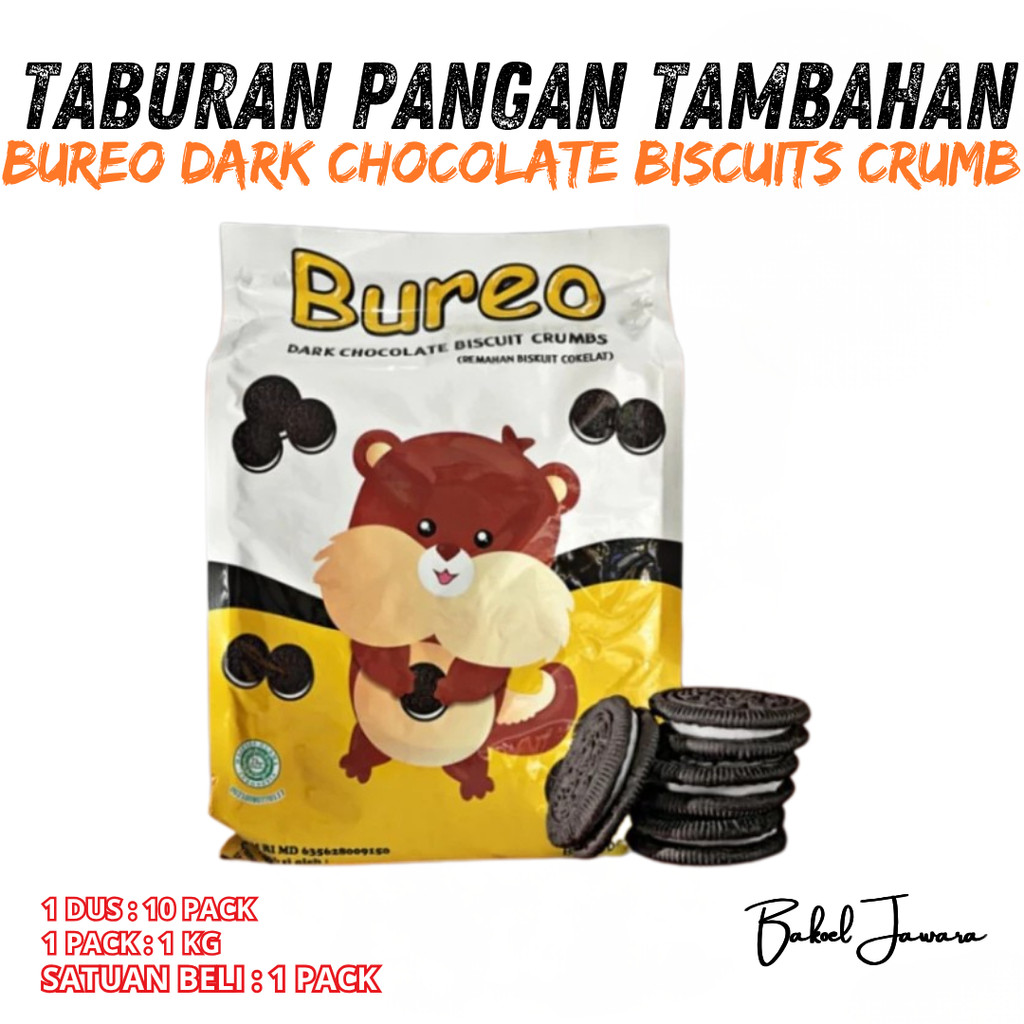 ( 1 PACK 1 KG ) BUREO BUBUK OREO CRUMBLE DARK CHOCHOLATE BISCUIT CRUMB / TOPPING KASAR HALUS 1KG