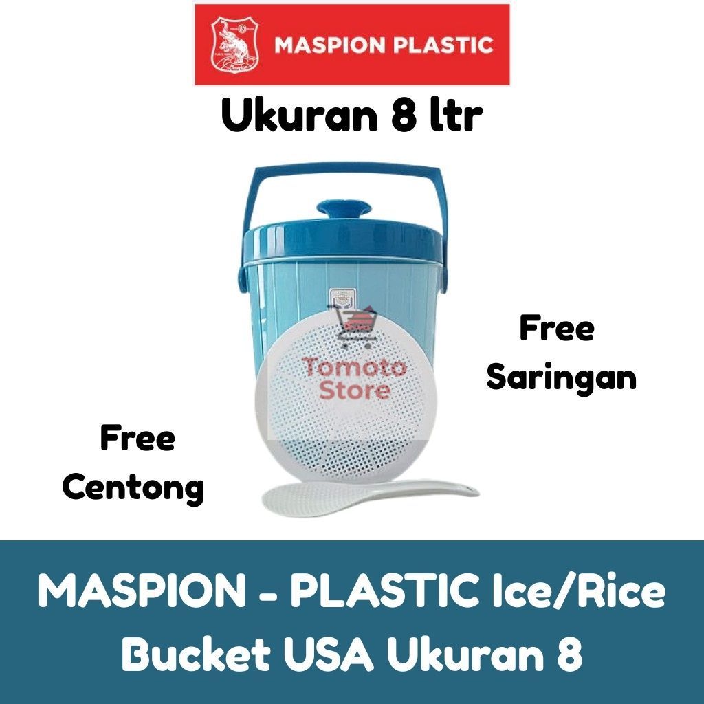 [ TOMOTOSTORE ] MASPION Plastic Ice / Rice Bucket USA / Termos Nasi / Es Batu - Ukuran 8