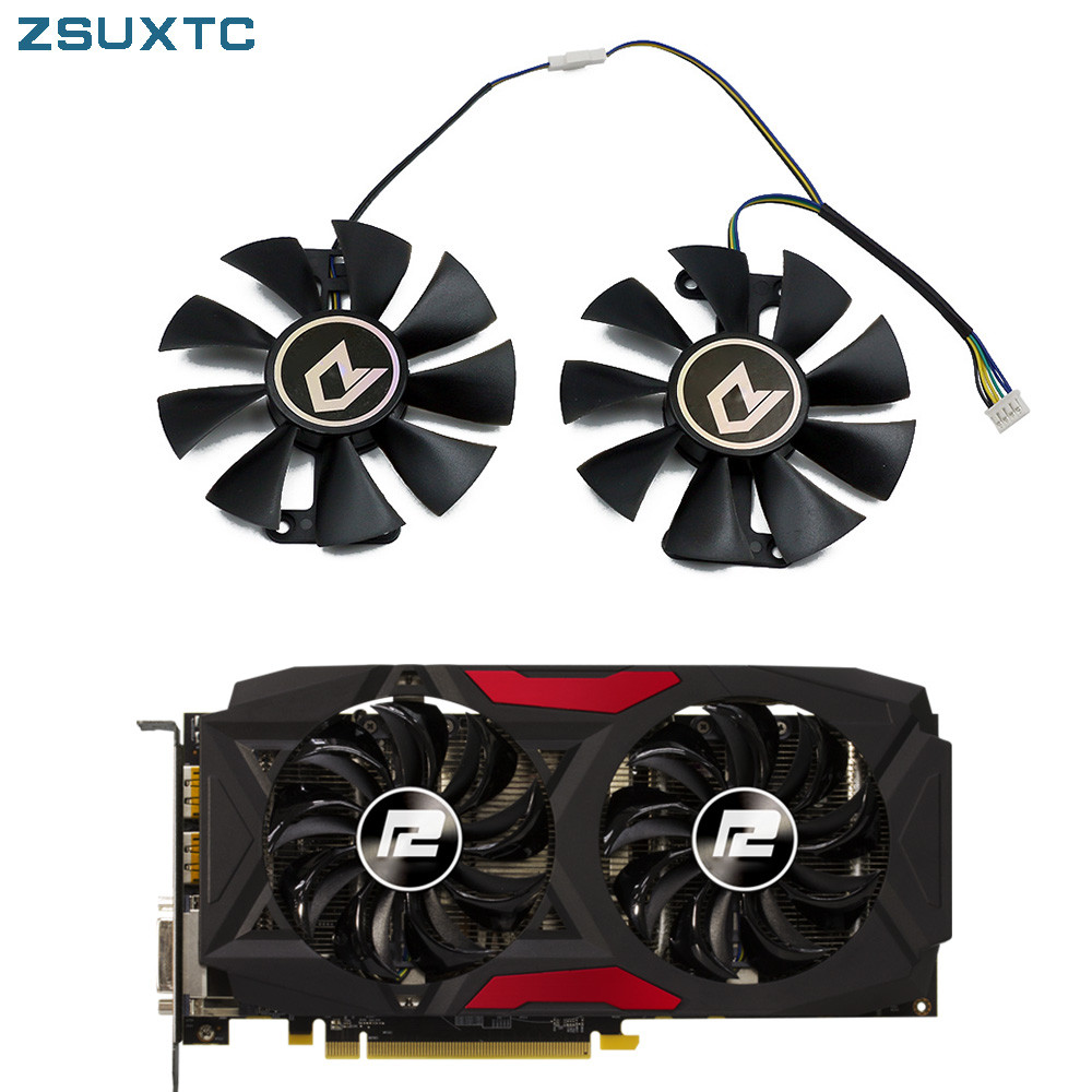 2Pcs/Lot GA91S2U GPU Cooling Fans Replacement For PowerColor Red Devil Radeon RX 470 480 580 Graphic