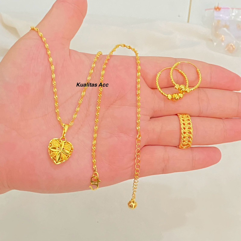 SET PERHIASAN KOIN LOGAM 91 MIRIP EMAS