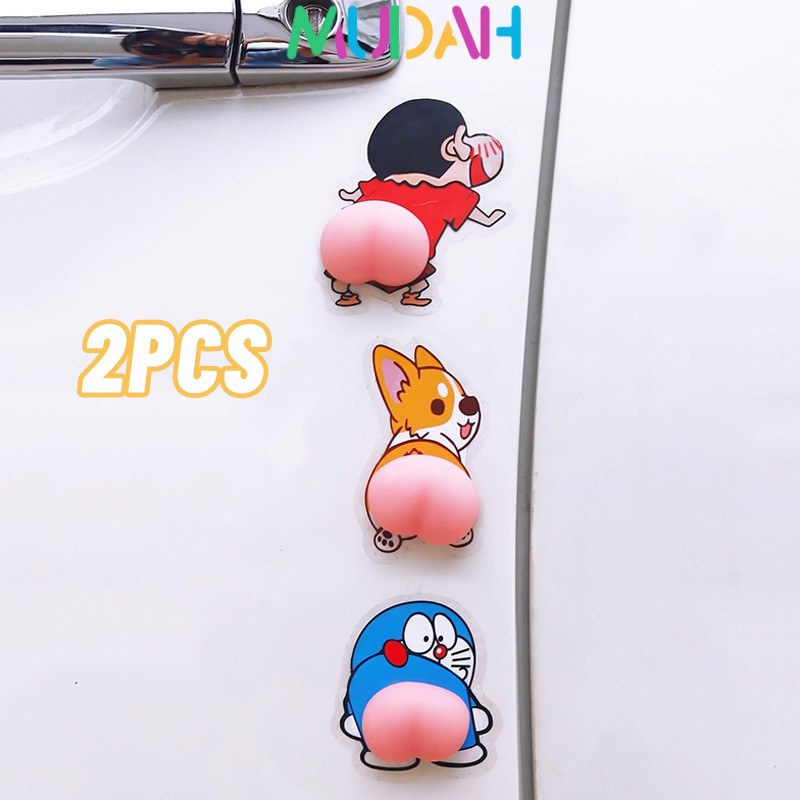 2pcs Strip Pelindung Kartun/Motor Listrik Pita Pelindung Bokong Anti Gores/Lucu Bokong Silikon Crayo