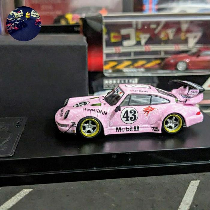 Diecast King Model Porsche RWB 964 Hoonipigasus #43 pink RESTRO
