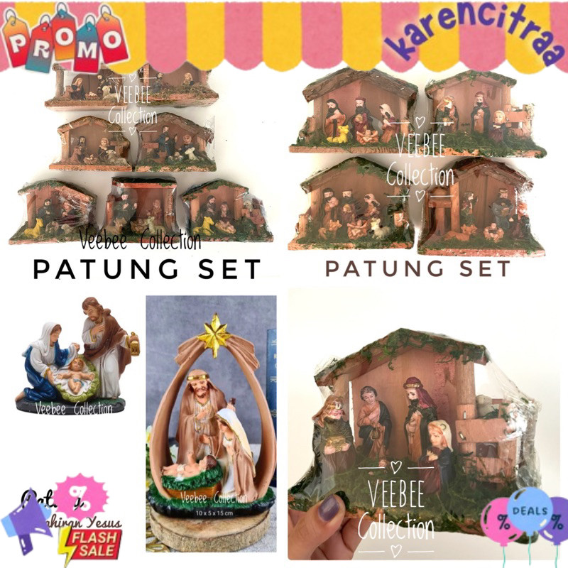 Patung kelahiran yesus rumah/ patung yesus/ patung yesus set handmade/ diorama natal/ dekorasi pohon