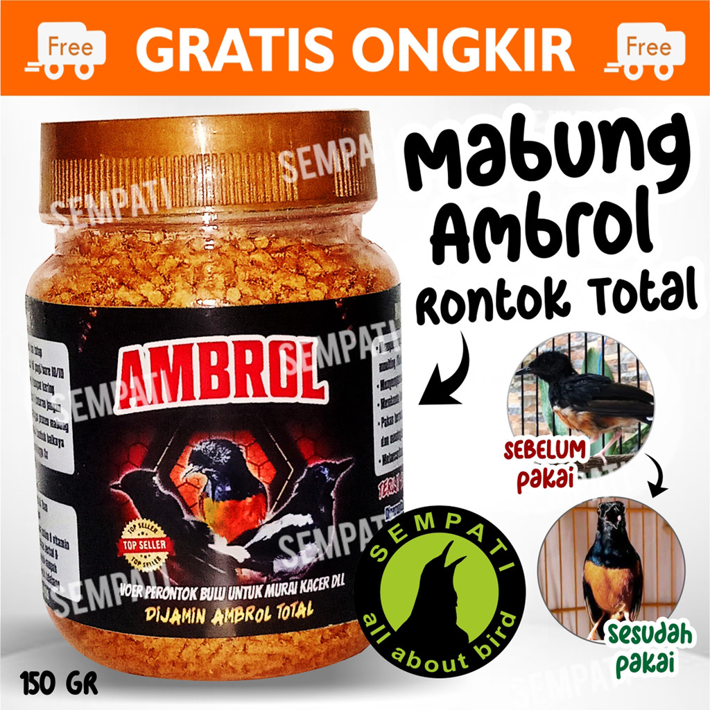SEMPATI Ambrol Voer Coklat Perontok Bulu Burung BMW Terjamin Ambrol Total Pakan Mabung Moulting Buru
