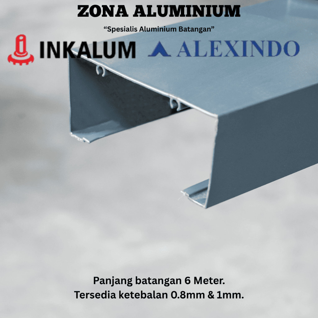 INKALUM ALEXINDO Aluminium Batangan 60560 Untuk Kusen Polos Sekrup 4 Inch
