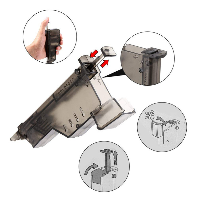 Airsoft Plastic BB Speed loader 155 Rounds War Games Combat Tactical BB Loader Paintball Outdoor Hun