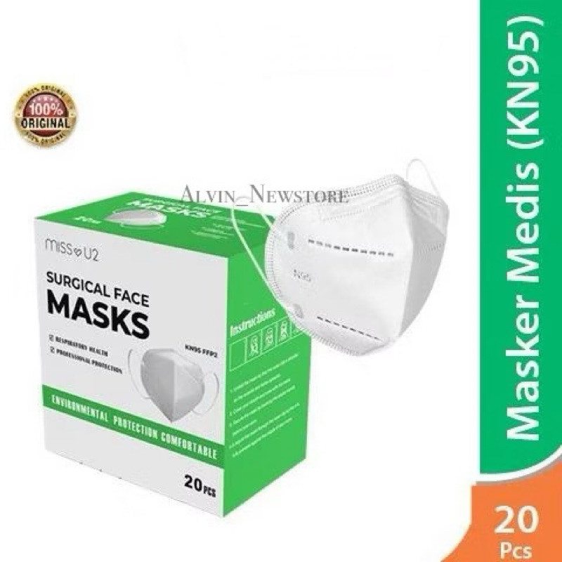 (Hivaro) JUAL MURAH Miss U2 Masker KN95 5ply 1box isi 20pcs / Masker Medis