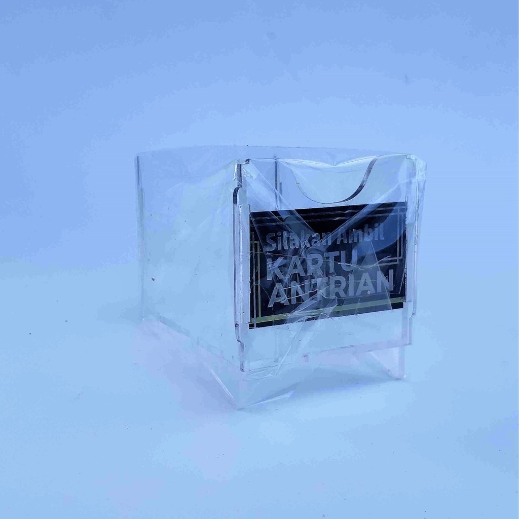 Akrilik Tempat Kartu Antrian, Kotak Akrilik untuk kartu Antrian