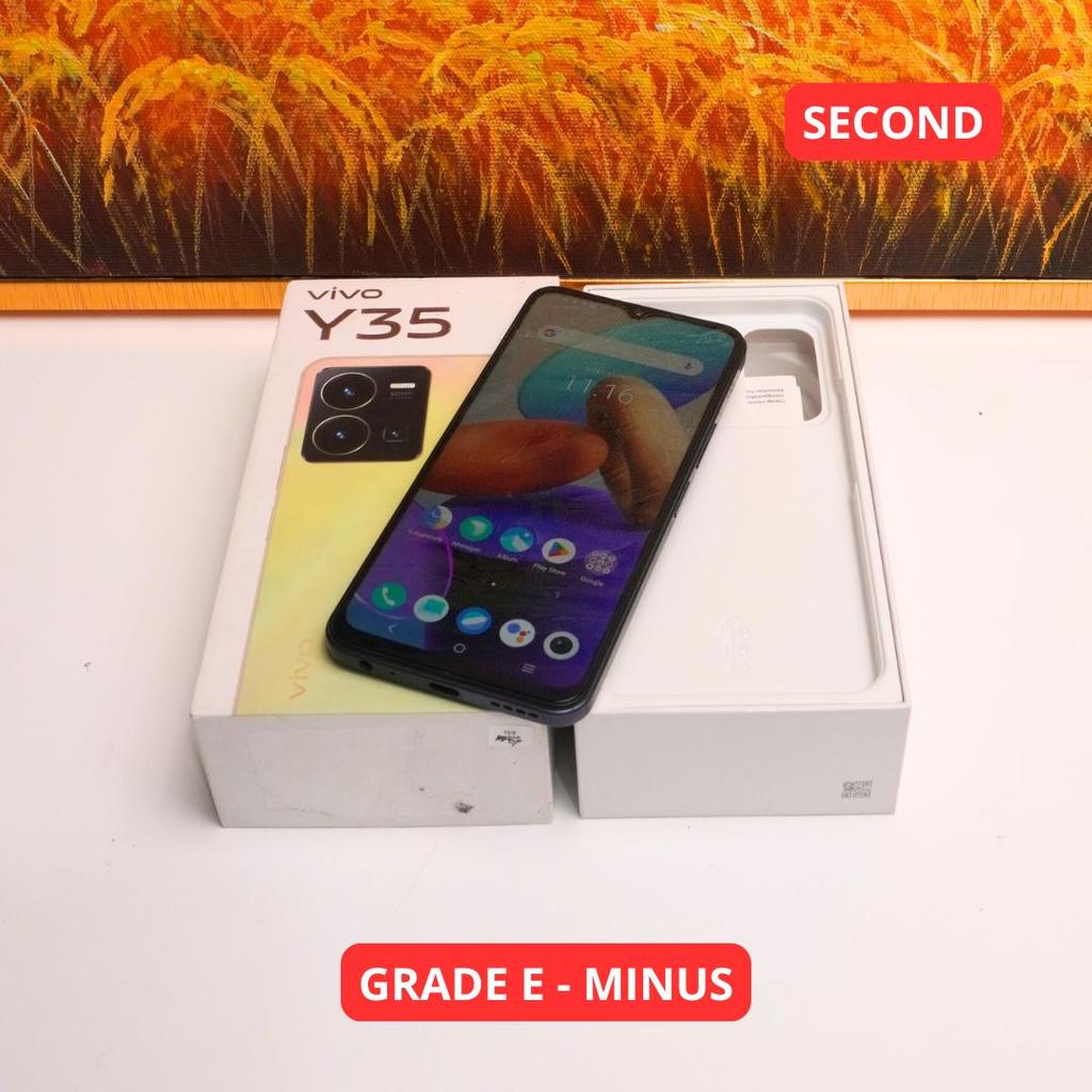 VIVO Y35 8/128 GB GRADE E - MINUS HP SECOND ORIGINAL SINAR MUTIARA CELL
