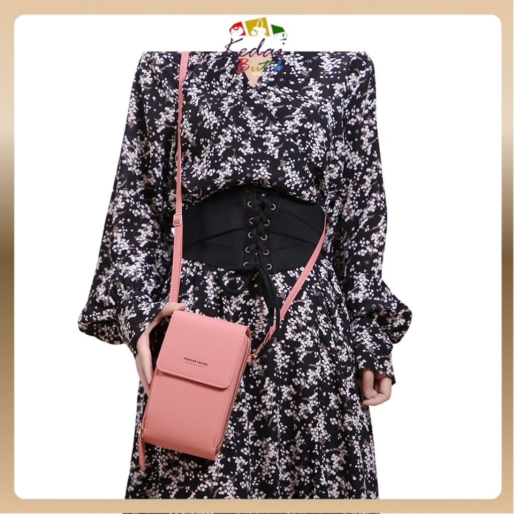 KEDAIBUTIK (382) Dompet HP Touchscreen / Layar Sentuh / Tas Selempang Wanita Import / ORI FOREVER YO